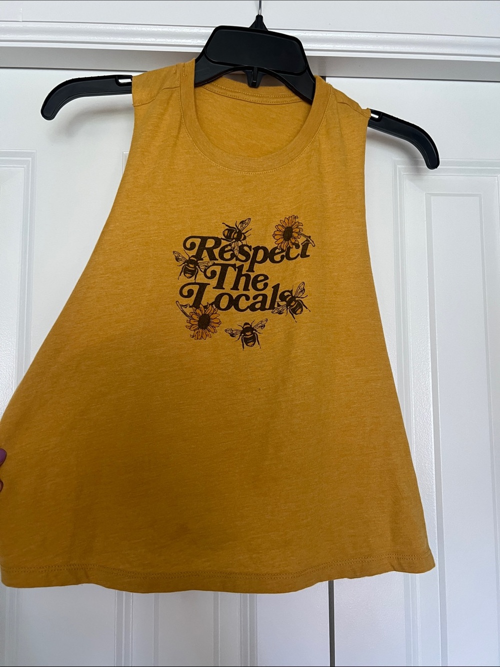 Bella Canvas Mustard Yellow Graphic Tank Top - 'Respect The Locals'